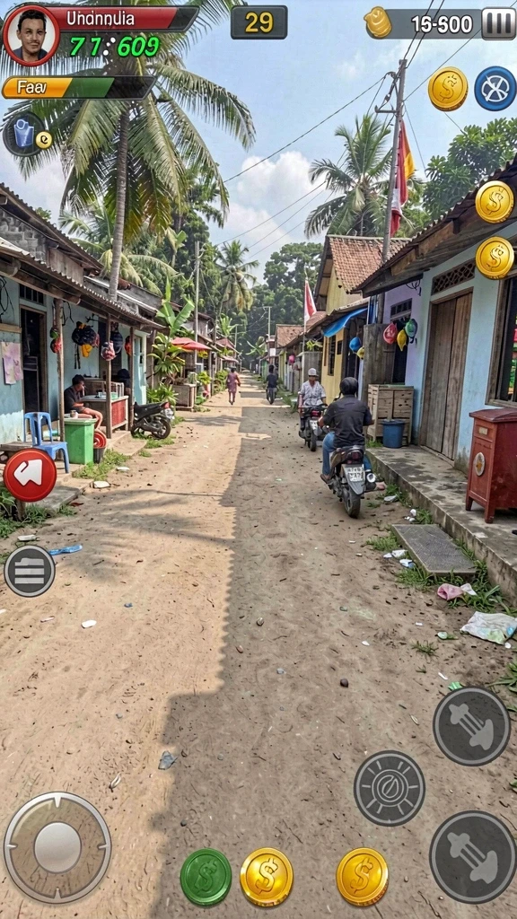 Screenshot menampilkan karakter utama F7F7 dalam aksi.