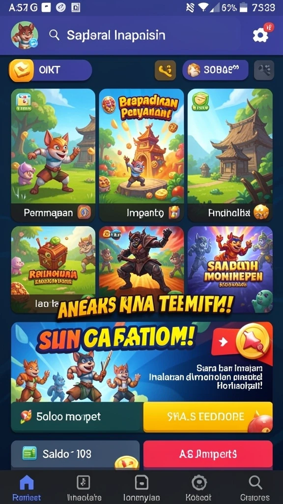 Tampilan karakter kelinci yang lucu dan menggemaskan.