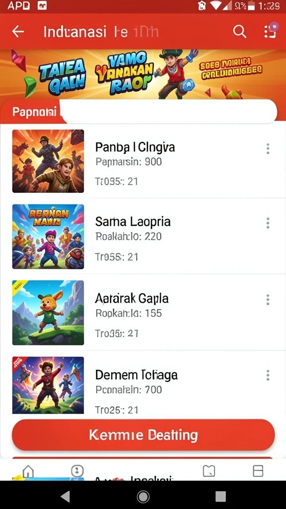 Tampilan antarmuka game yang menarik dan user-friendly.